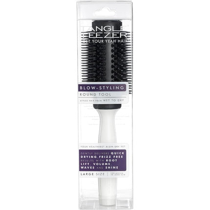 Round Blow Dry Tool for Medium to Long Hair adds volume and elasticity.  Big black L, Tangle Teezer