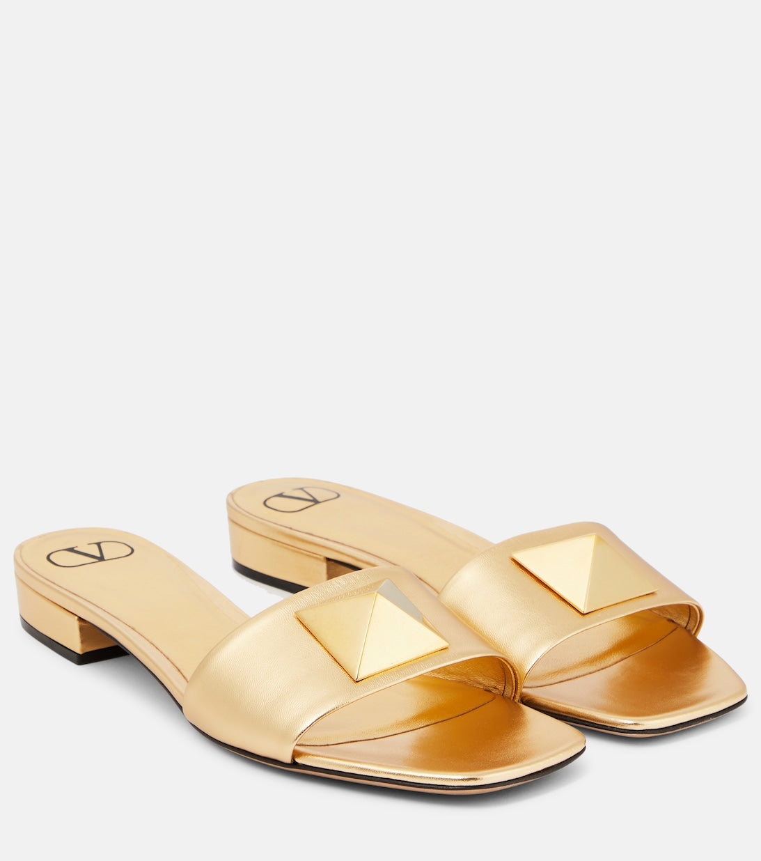 One Stud Valentino Garavani slides, gold