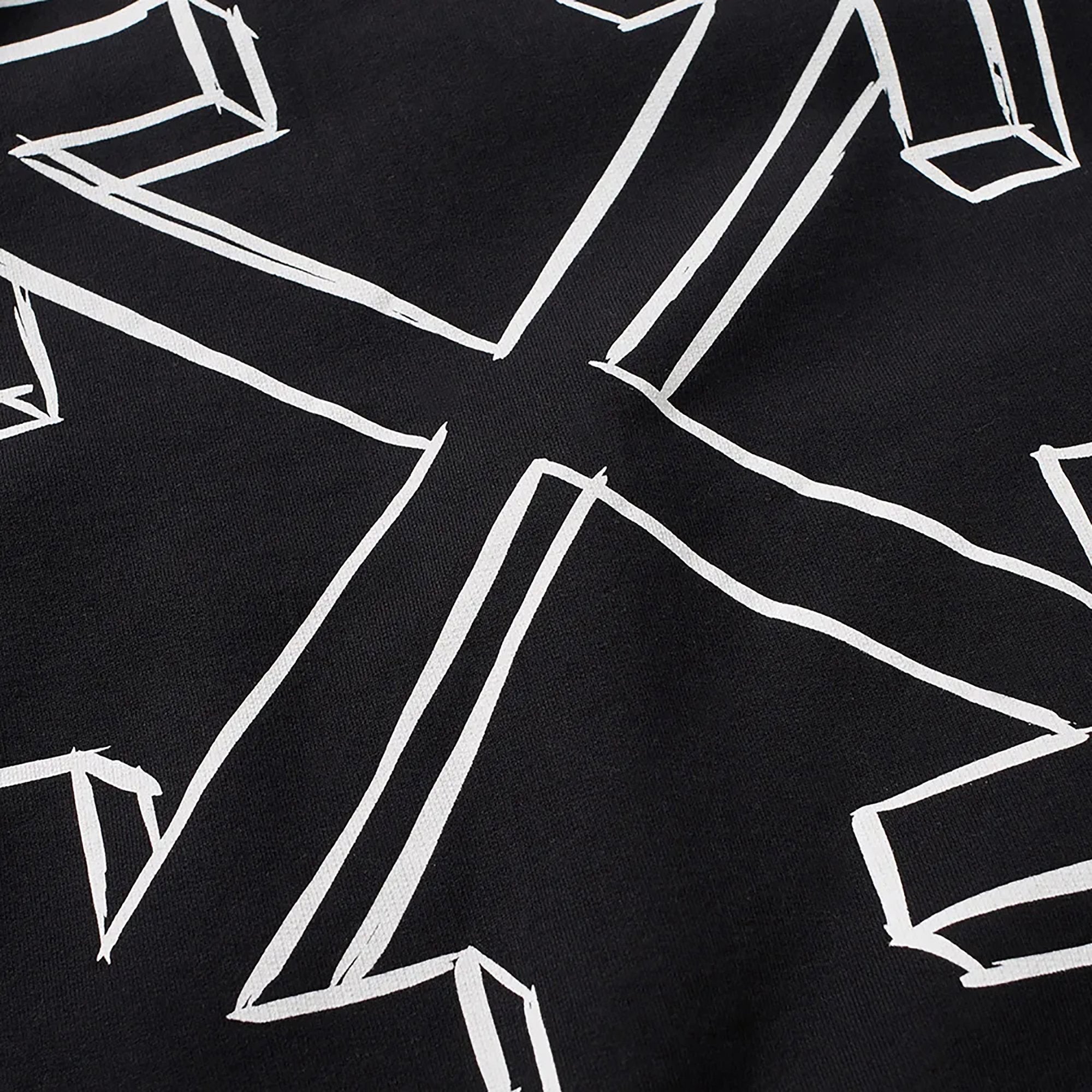 Off-White Sweatshirt with Diagonal Arrows, Black