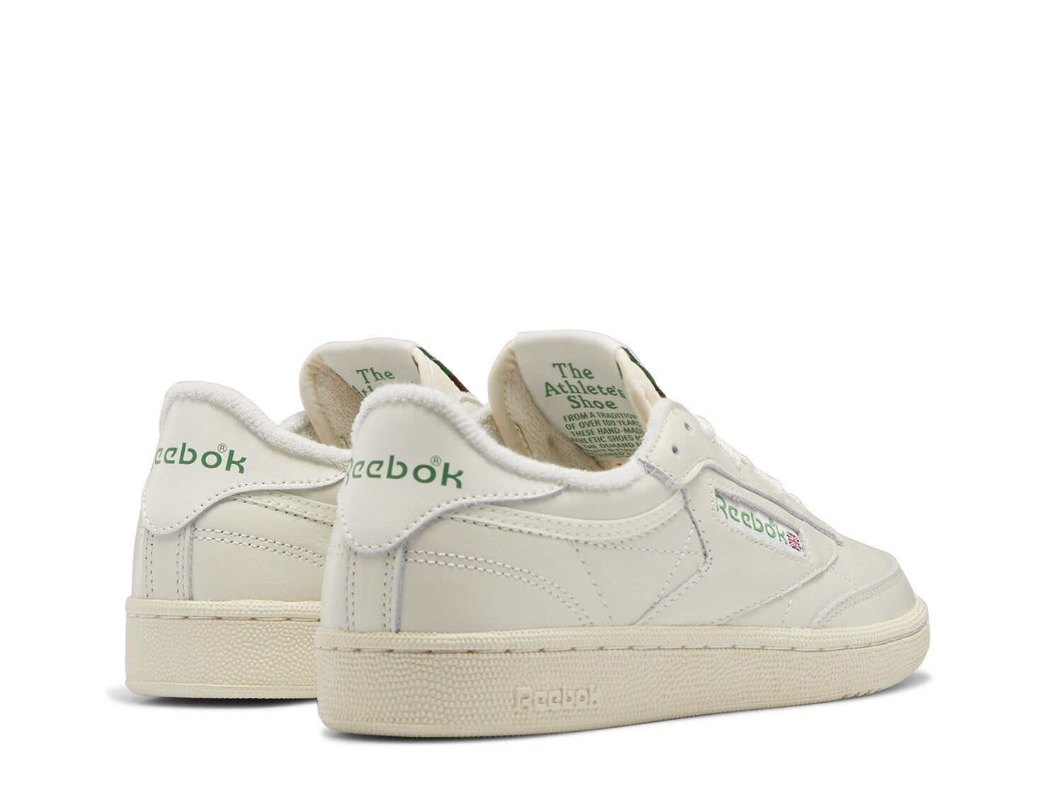 حذاء رياضي Reebok Club C 85 Vintage باللون اللبني/الأخضر