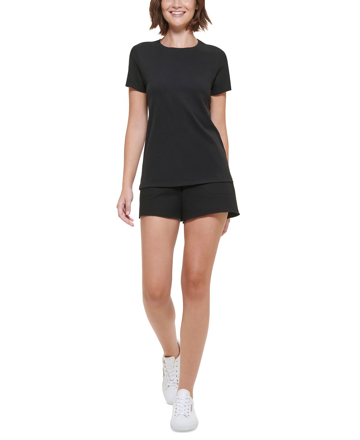 Calvin Klein Women's Short Sleeve Crew Neck Cotton T-Shirt, Black