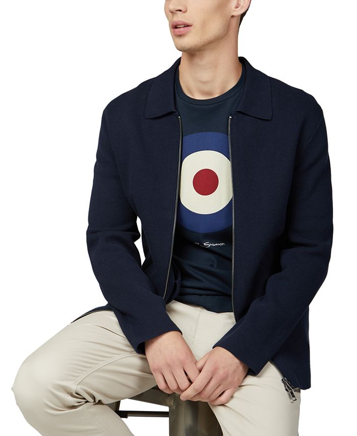 تي شيرت رجالي قصير الأكمام برسومات Ben Sherman Signature Target باللون الأزرق الداكن