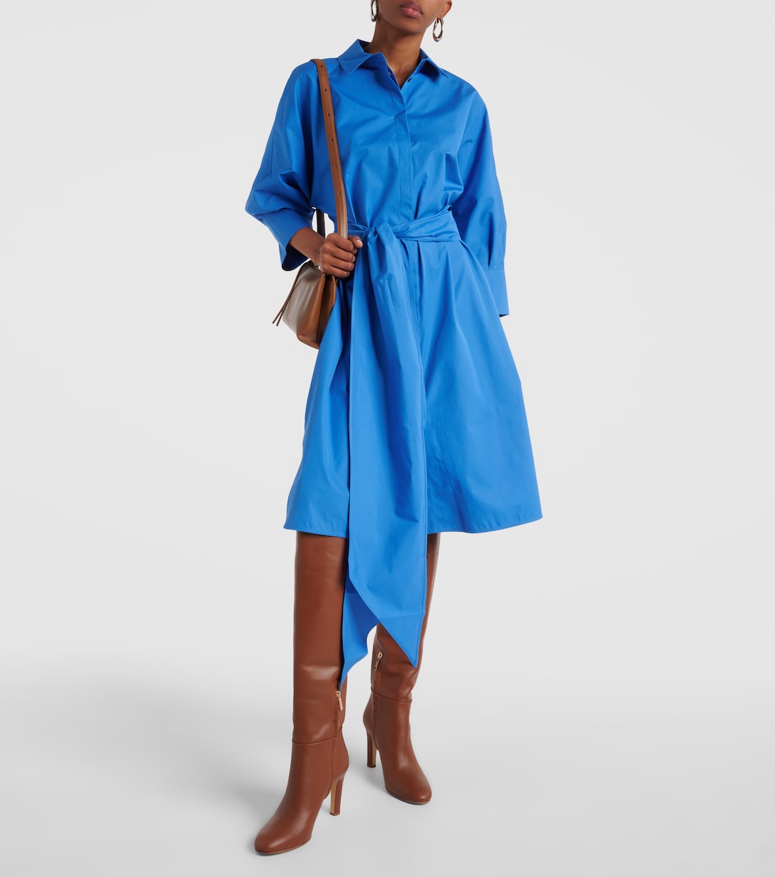 S Max Mara' cotton poplin shirt dress, blue