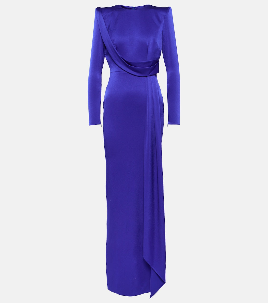 Alex Perry satin draped dress, blue