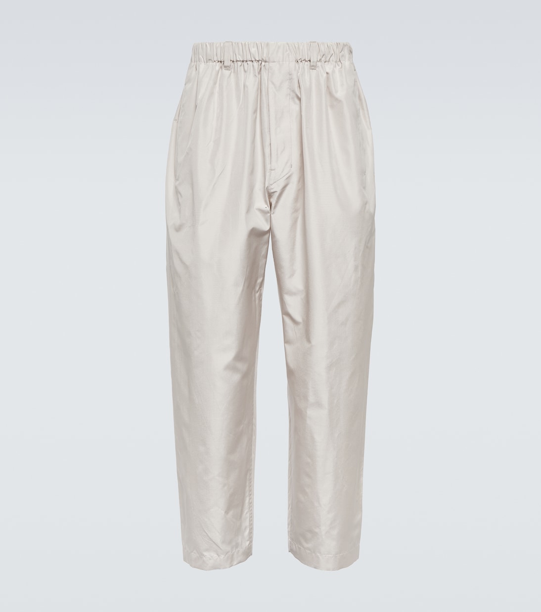 Lemaire silk straight trousers, beige