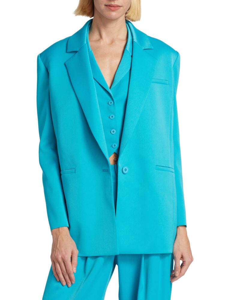 Shan Alice + Olivia Oversized Plain Jacket, Ocean