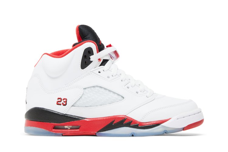 Air Jordan 5 Retro GS 'Fire Red Black Tongue' 2013, white