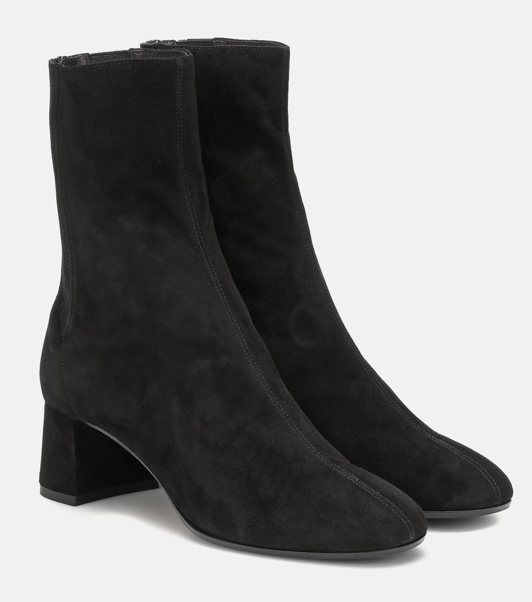 Saint Honoré 50 Aquazzura Suede Ankle Boots, Black