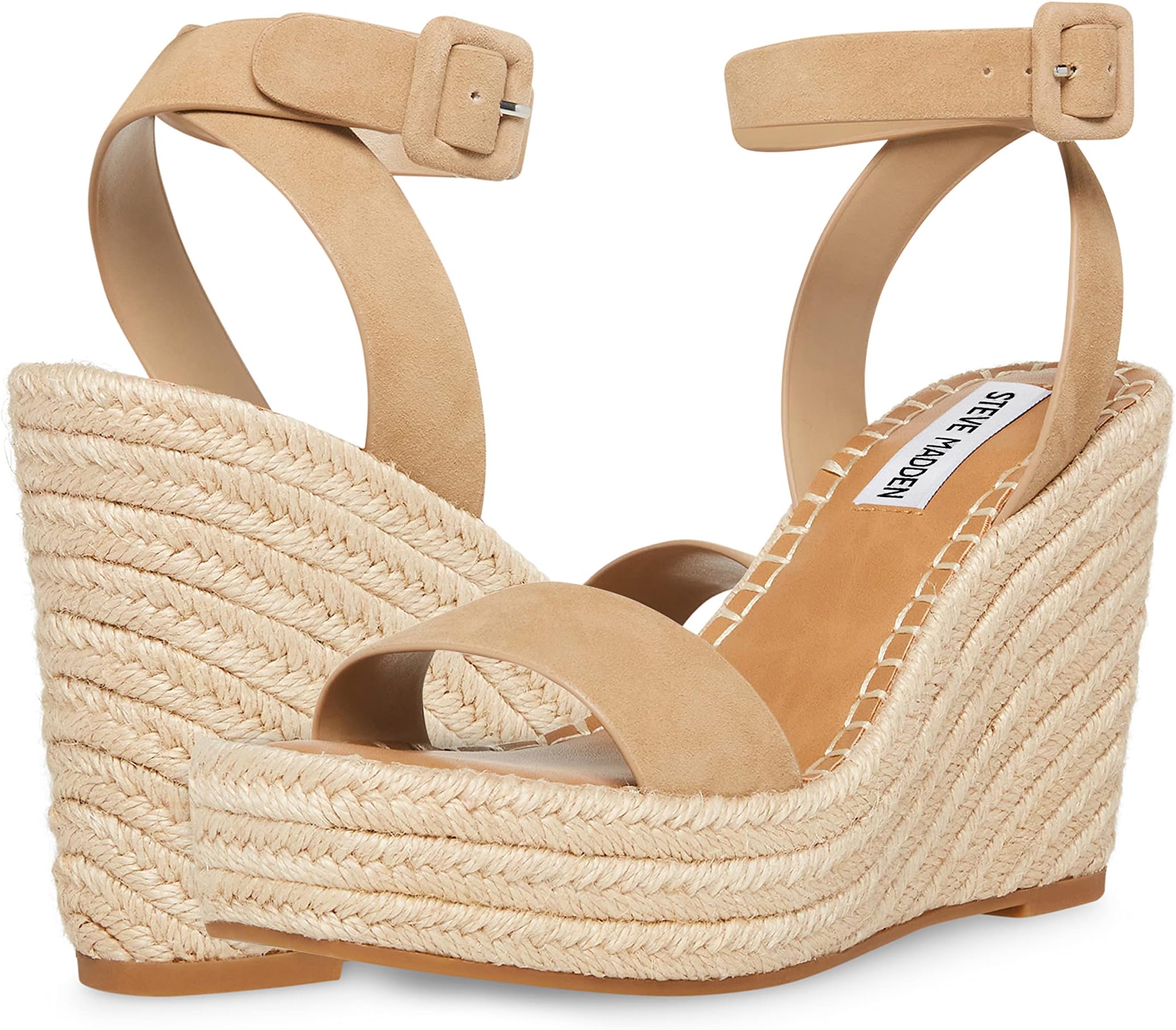 Upstage Wedge Sandal Steve Madden, Tan Suede