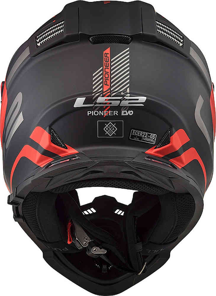 MX436 Pioneer Evo Adventurer LS2 Motocross Helmet Matte Black/Red