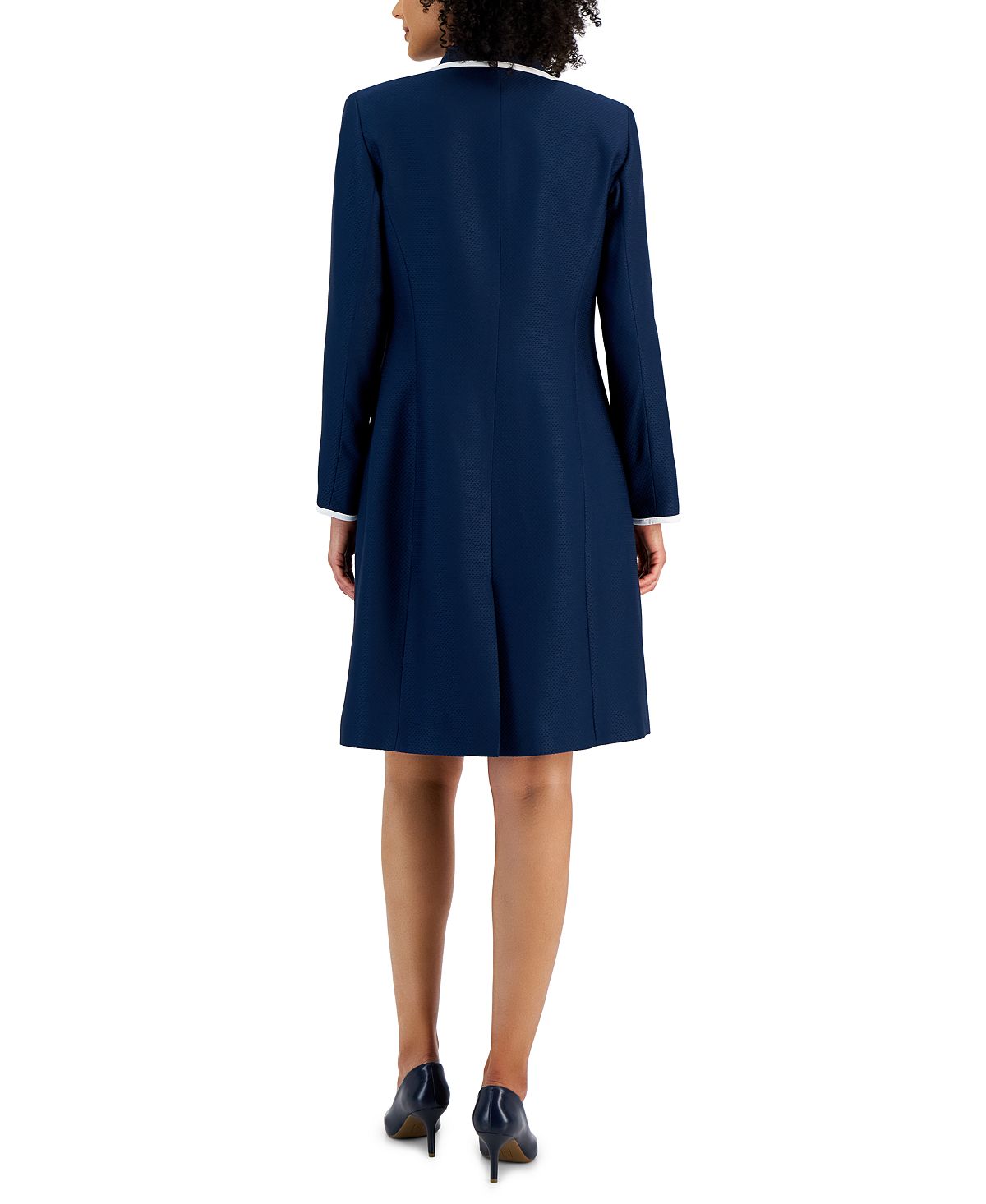 Sheath dress with jacquard frame Standard and miniature sizes available.  Le Suit