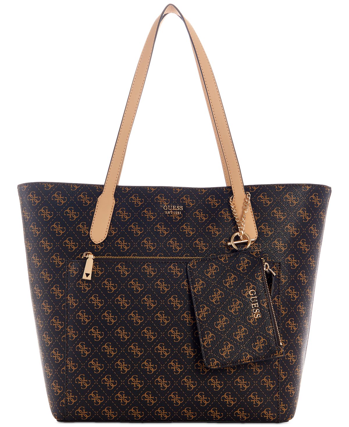 Rylan Monogram Zip Tote, Exclusive to Macy's GUESS, Brown