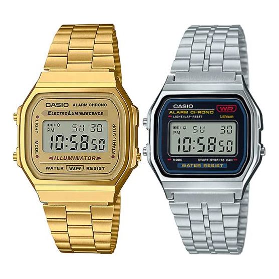 Casio Standard Digital Watch 'Silver Gold', yellow