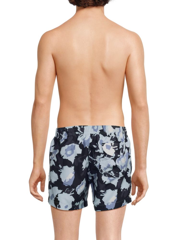 Memo Hugo Floral Swim Shorts, Blue