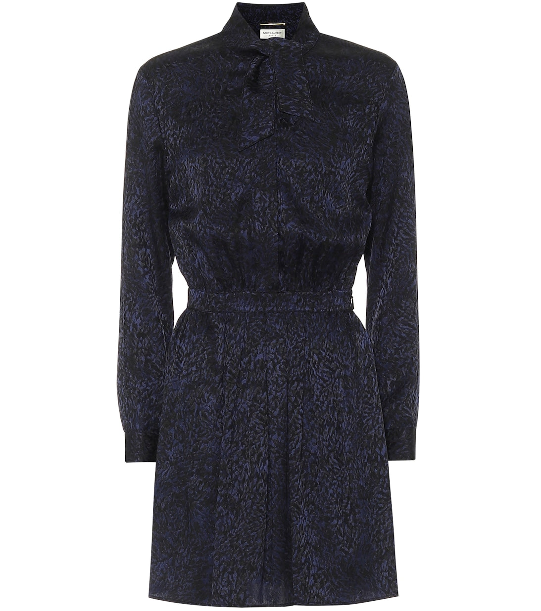 SAINT LAURENT jacquard silk mini dress, blue