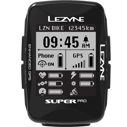 Super Pro GPS Pro Bike Computer with Lezyne Load, Black