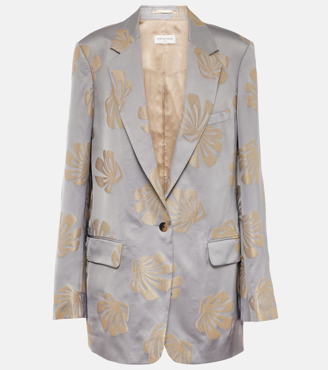 Dries Van Noten Jacquard Print Blazer, Blue