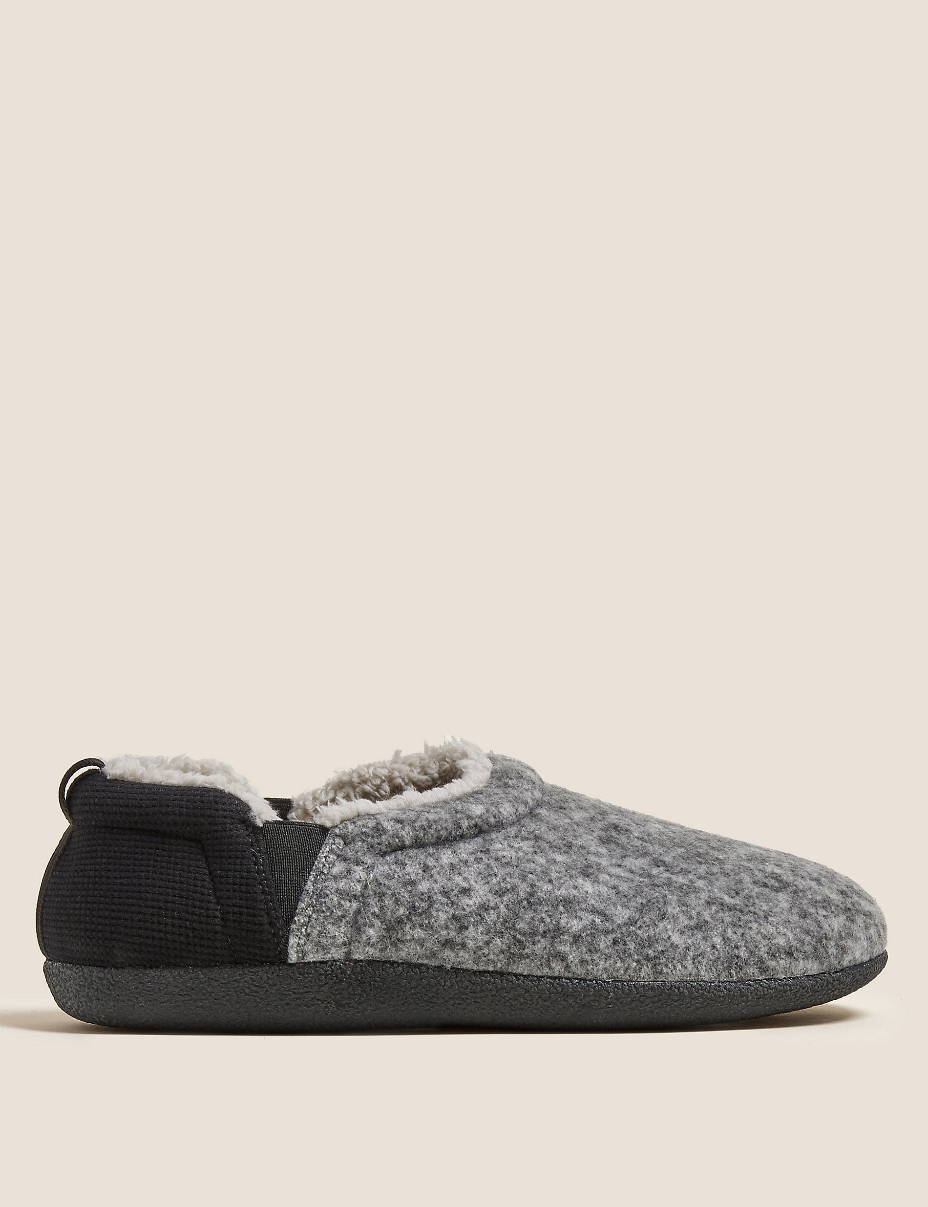 Fleece lined slippers with Freshfeet Marks & Spencer, black mix