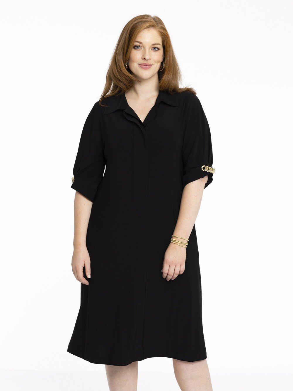 Yoek shirt-dress, black