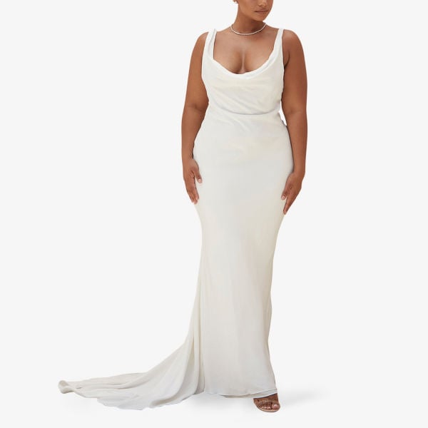 Odette House Of Cb Satin Maxi Dress, Ivory