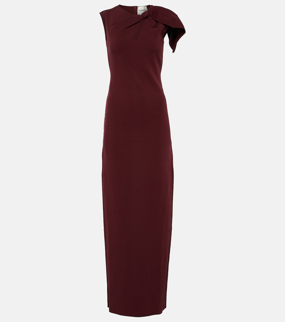 Maxi dress with asymmetrical neckline ROLAND MOURET, red