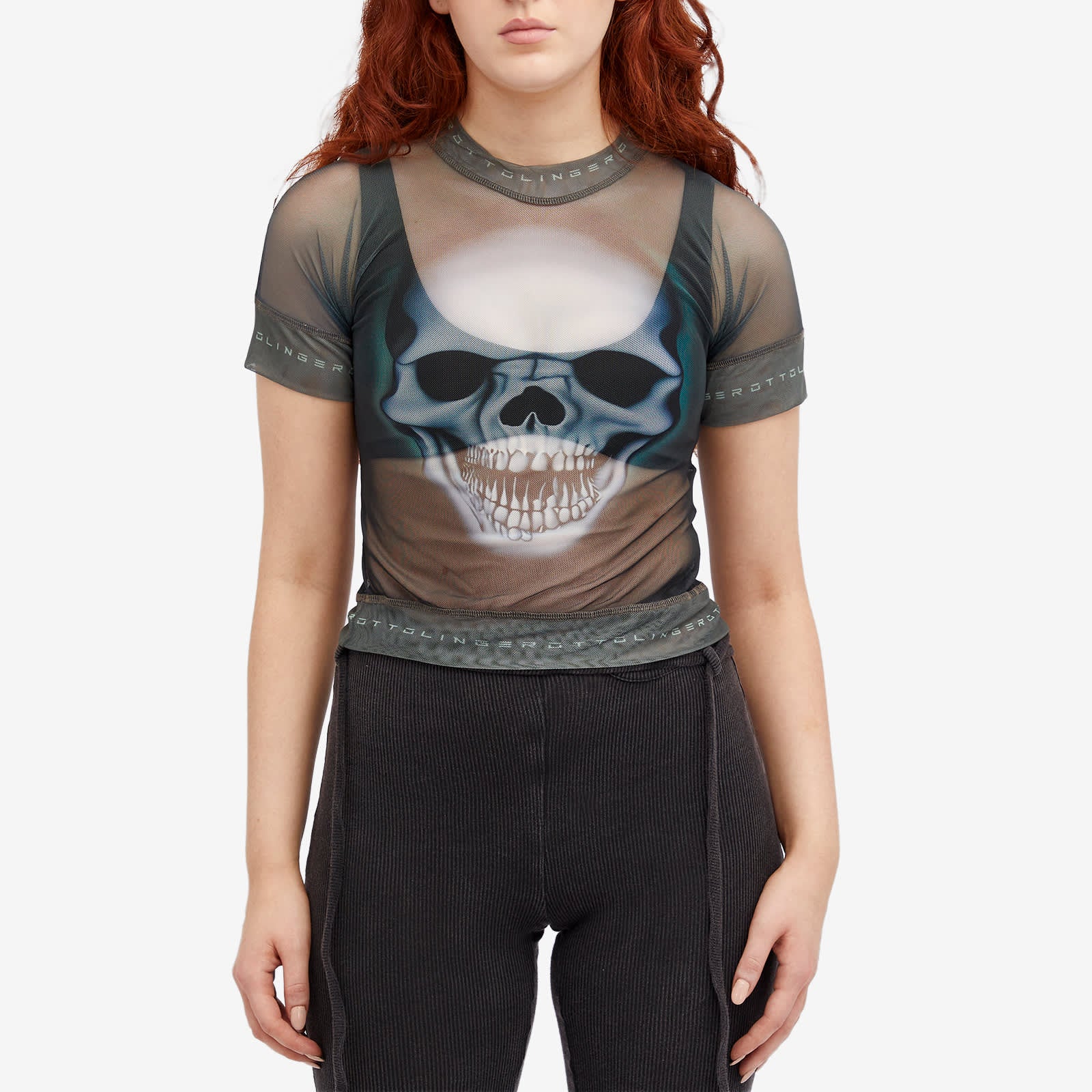 Ottolinger Mesh T-shirt, Skull Print