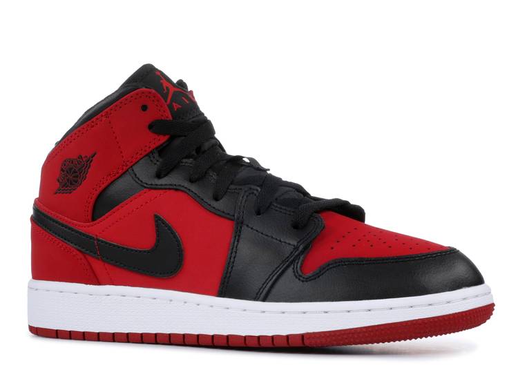 حذاء رياضي AIR JORDAN 1 RETRO MID GS 'GYM RED'، أحمر