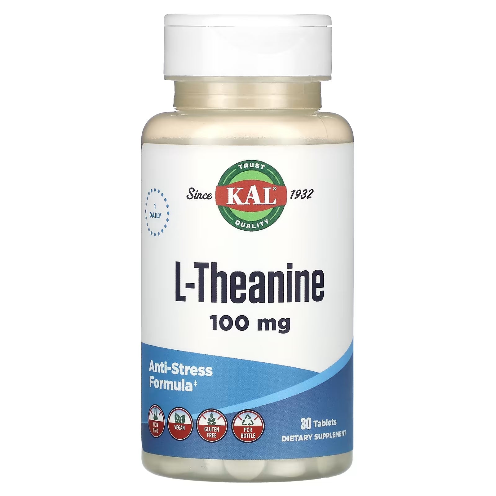 L-theanine KAL، 100 مجم، 30 قرصًا