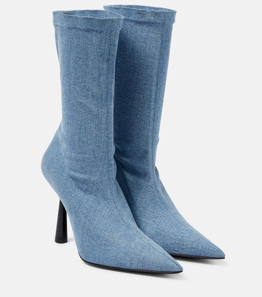 Barthelise Gia Borghini denim ankle boots, blue