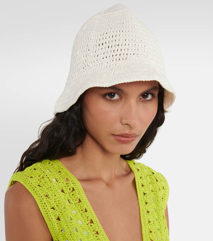 Panama crochet cotton hat Anna Kosturova, white