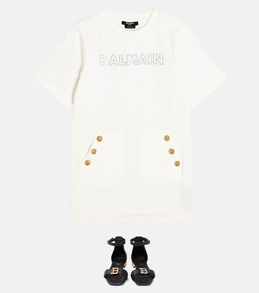 Balmain Cotton Jersey Button Down Dress, White