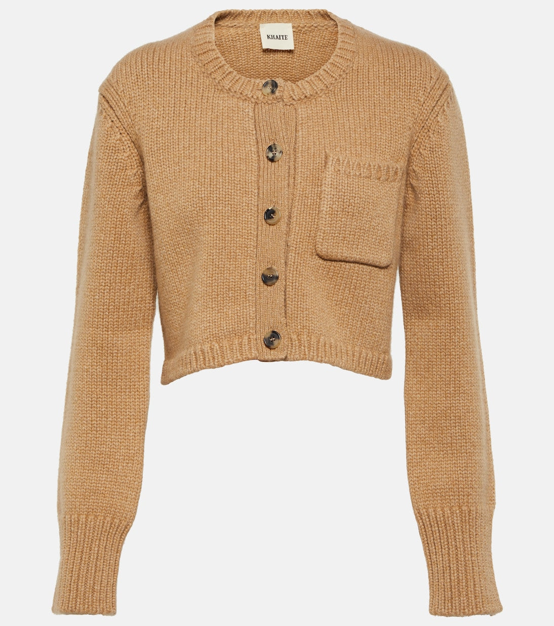 Lavan Khaite cropped cashmere cardigan, beige