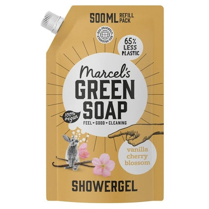 Shower gel and shower gel with vanilla and cherry blossom, 500 ml, Marcel'S Green Soap