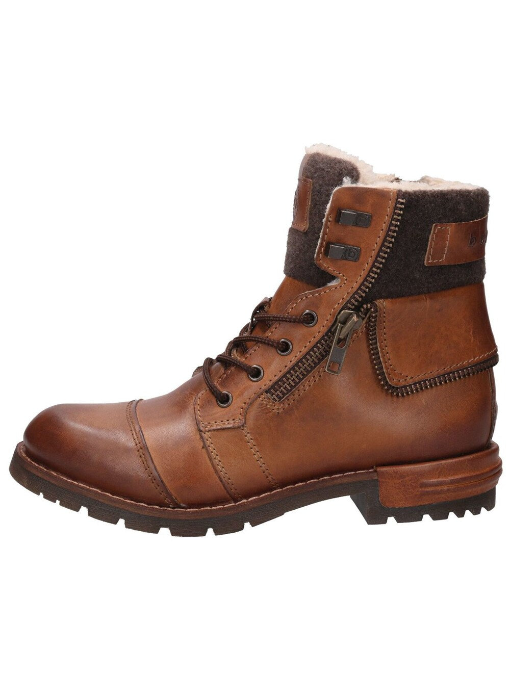 Bugatti lace-up boots, brown/cognac