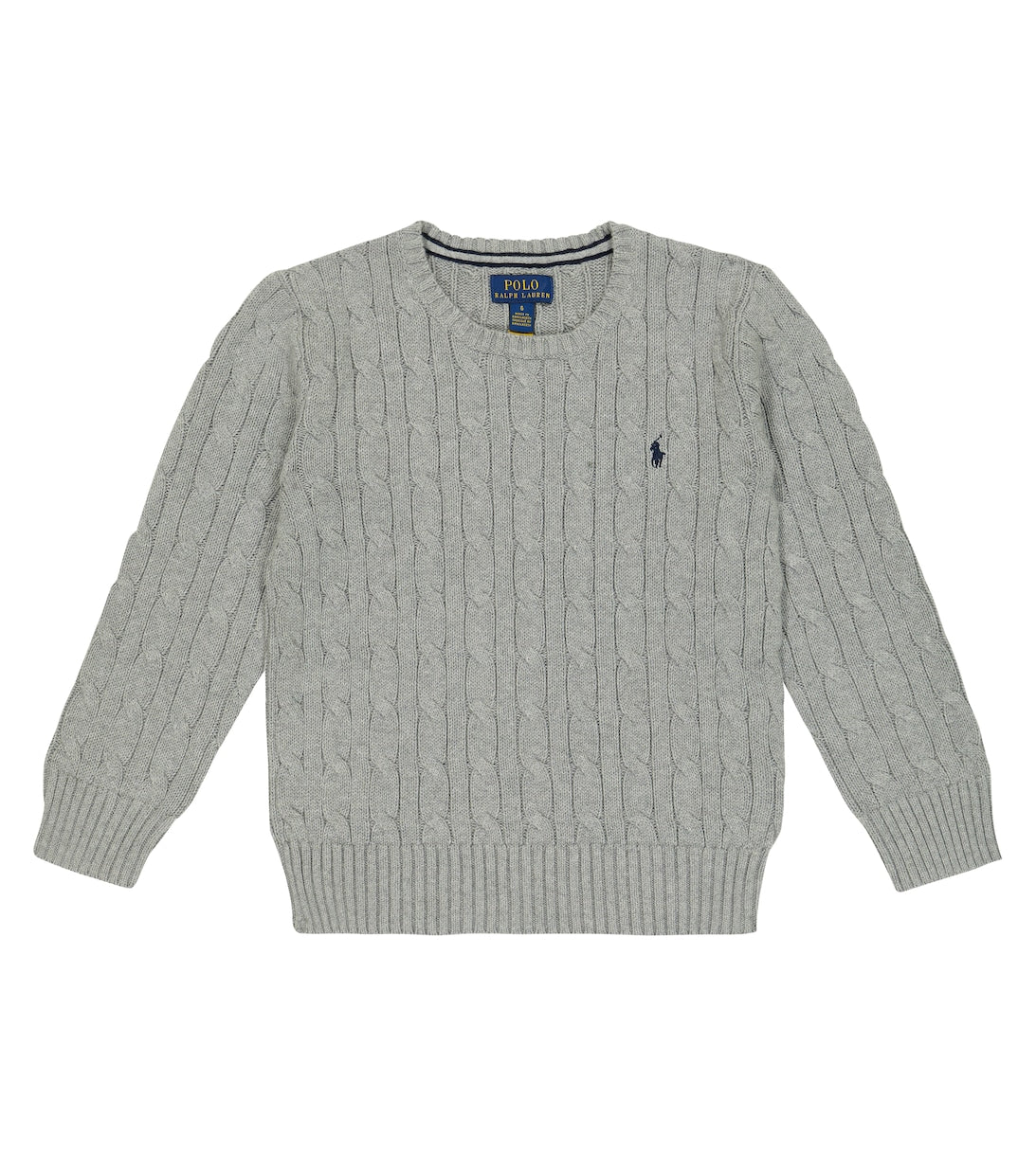 Polo Ralph Lauren cable knit cotton sweater, gray