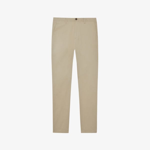 Pitch slim fit chino trousers in distressed stretch cotton Reiss, gray