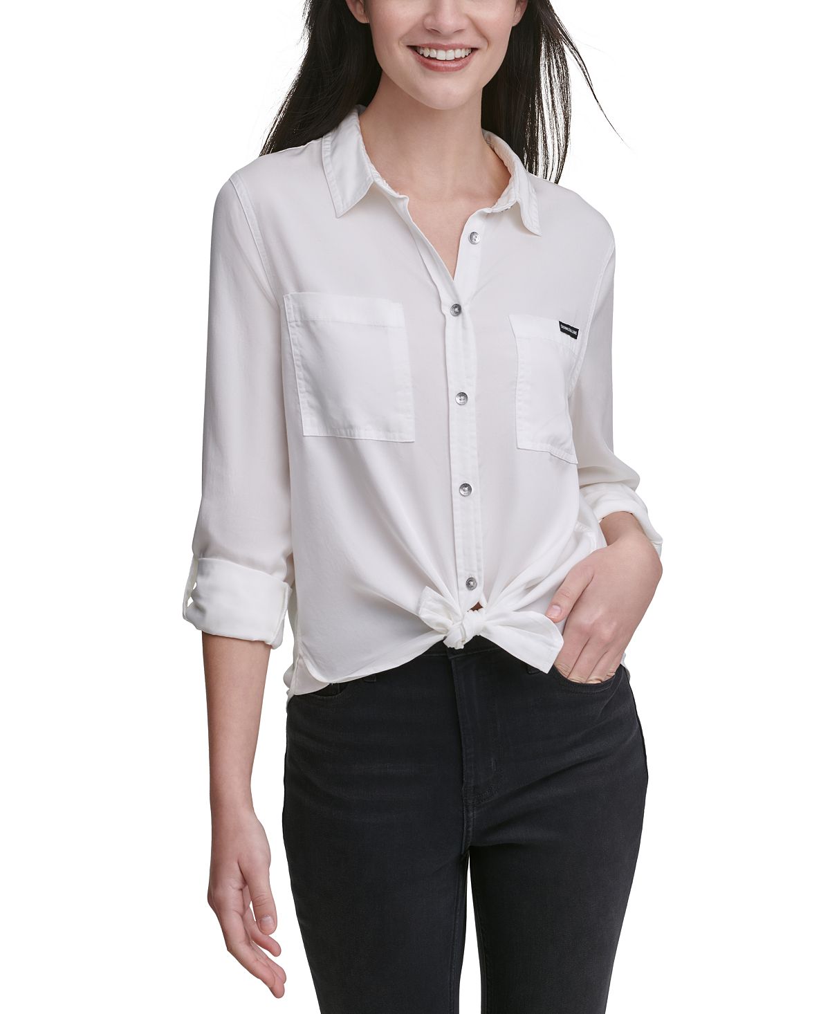 Calvin Klein Jeans Mini Utility Shirt, White