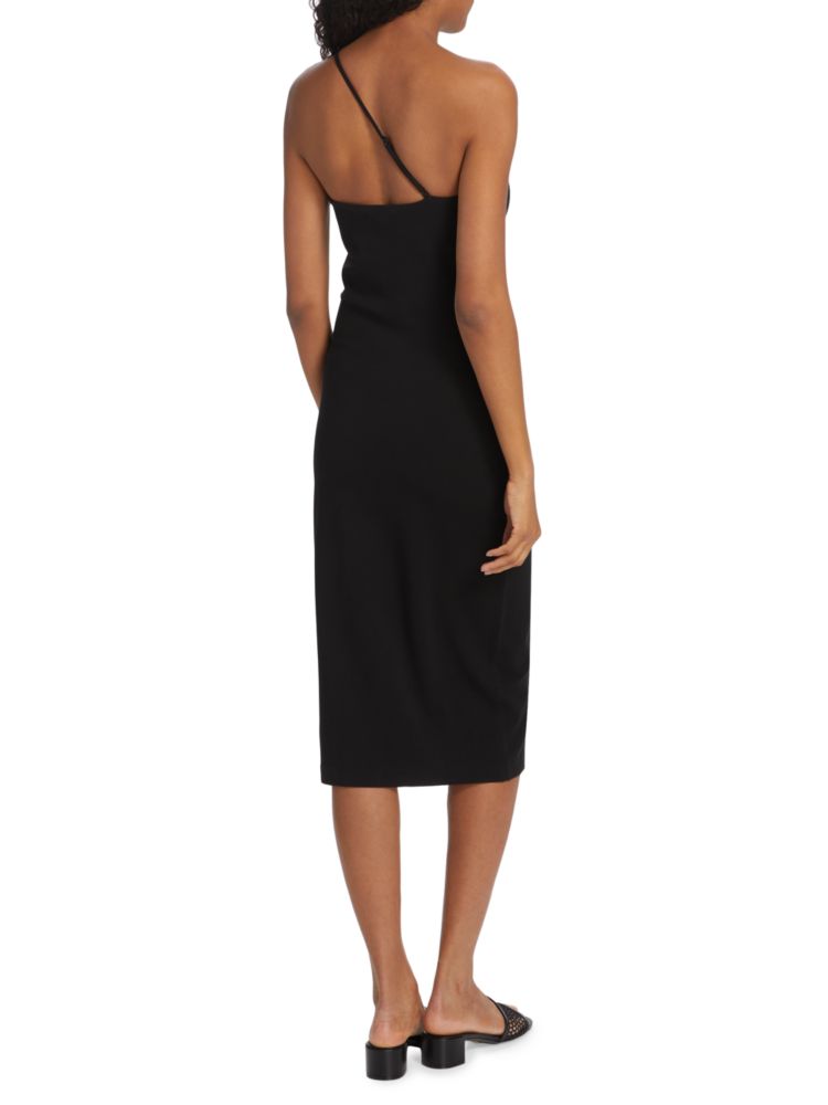 One-shoulder midi dress Irina Ponte Rag & Bone, black