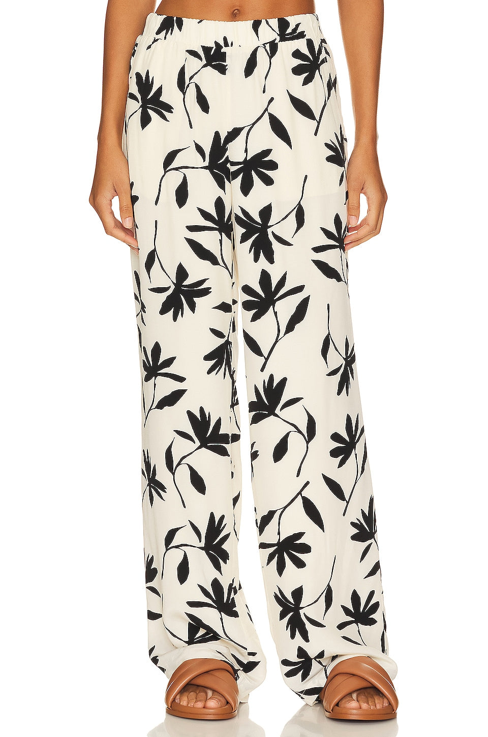 ANINE BING Owen Pants, Ivory Daisy Print