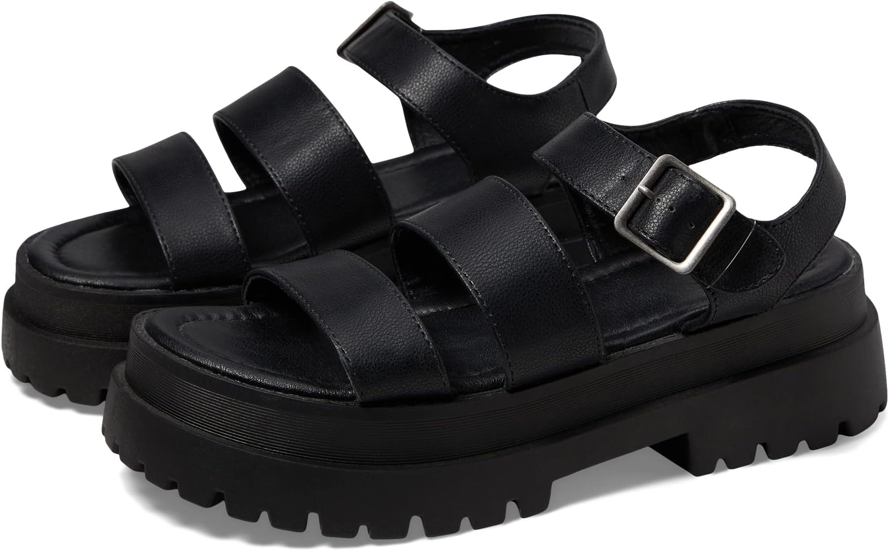 Baddie Dirty Laundry Sandals, Black Smooth