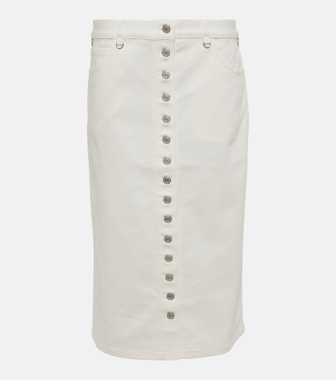 Denim midi skirt multiflex Courrèges, white