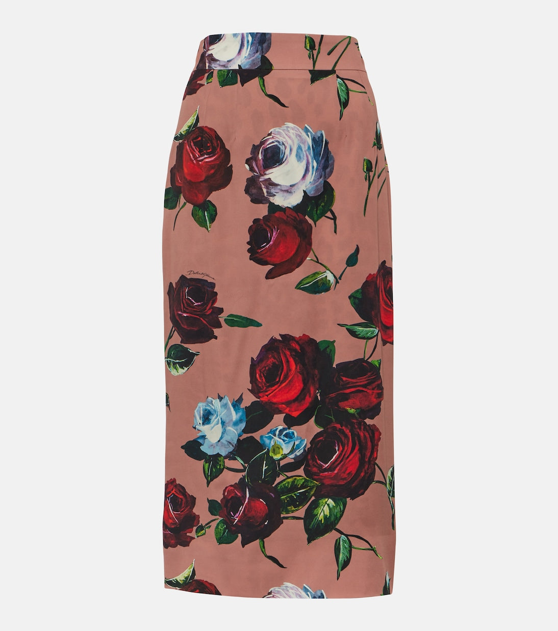 Charmeuse floral midi skirt Dolce&Gabbana, pink