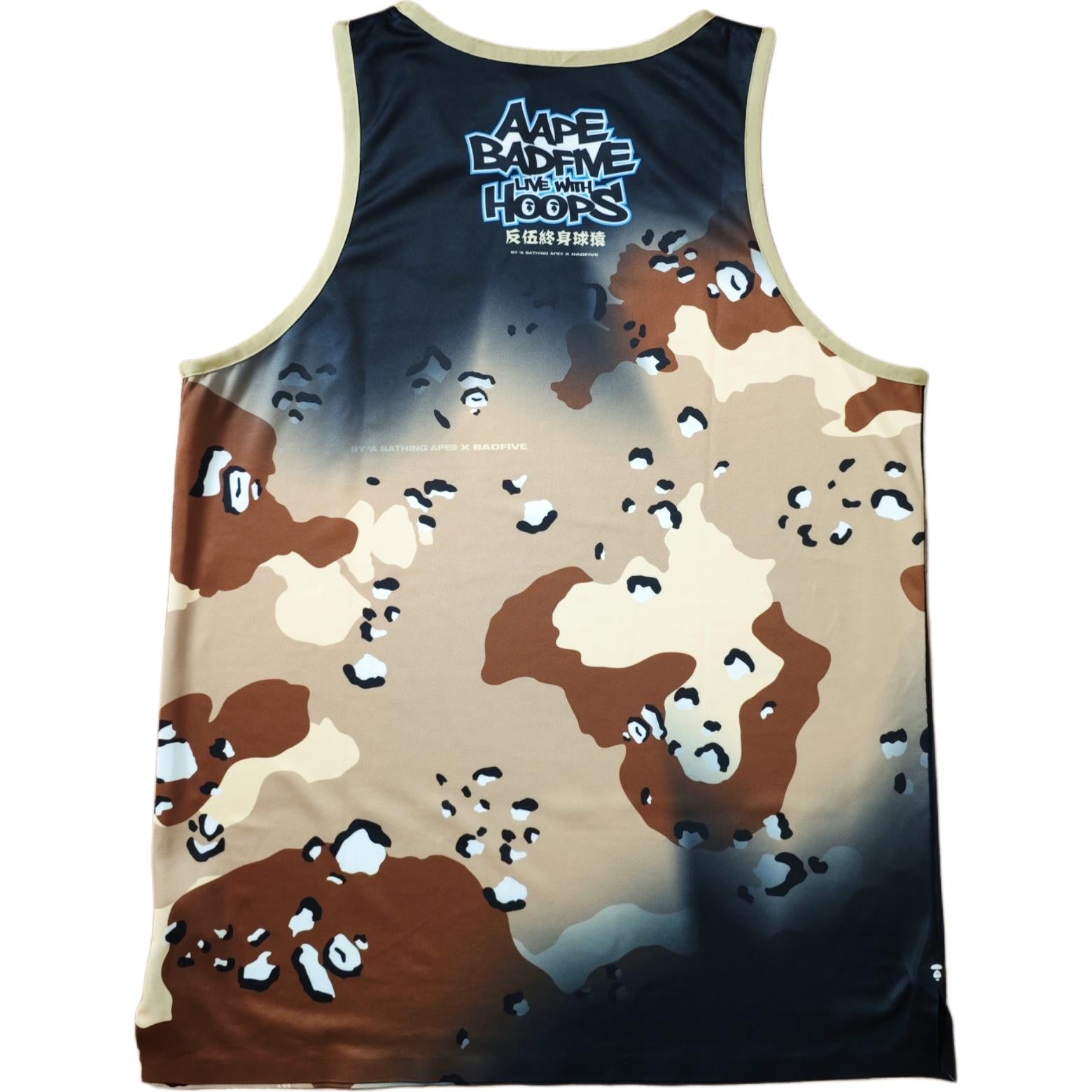 Aape X Badfive Men's Tank Top, Brown Camo Lining, Brown