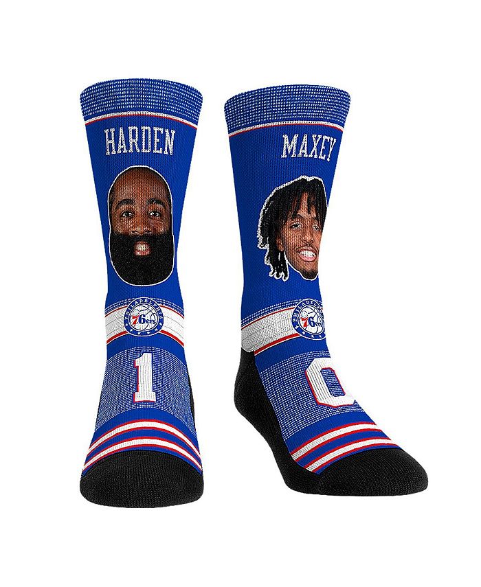 Men's & Women's James Harden Socks & Tyrese Maxey Philadelphia 76ers Teammate Player Crew Rock 'Em Socks multicolor