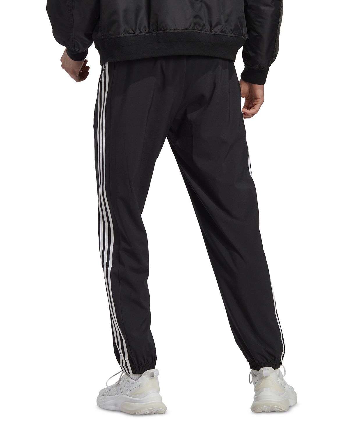 adidas Men's AEROREADY Essentials Woven 3 Stripe Sweatpants with Elastic Cuffs