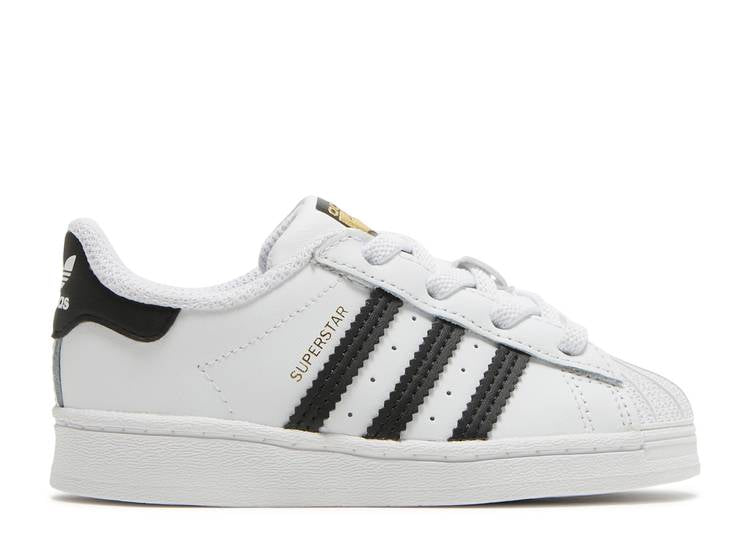 حذاء رياضي Adidas SUPERSTAR INFANT 'WHITE BLACK' باللون الأبيض