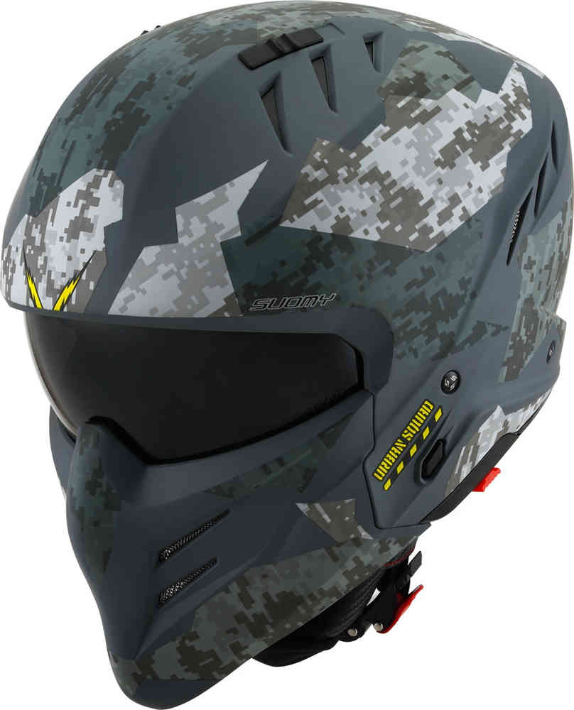 Urban Squad armor Suomy jet helmet, dark camo