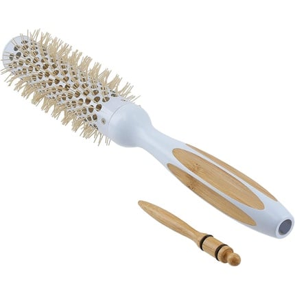 T4B Ilu Bamboom Styling Detangling Eco-Friendly Natural Bamboo Round Comb for Volume and Color for Professional Hairdressers All Hair Types and Lengths 25mm 0 , 98 inches, Tb Tools For Beauty