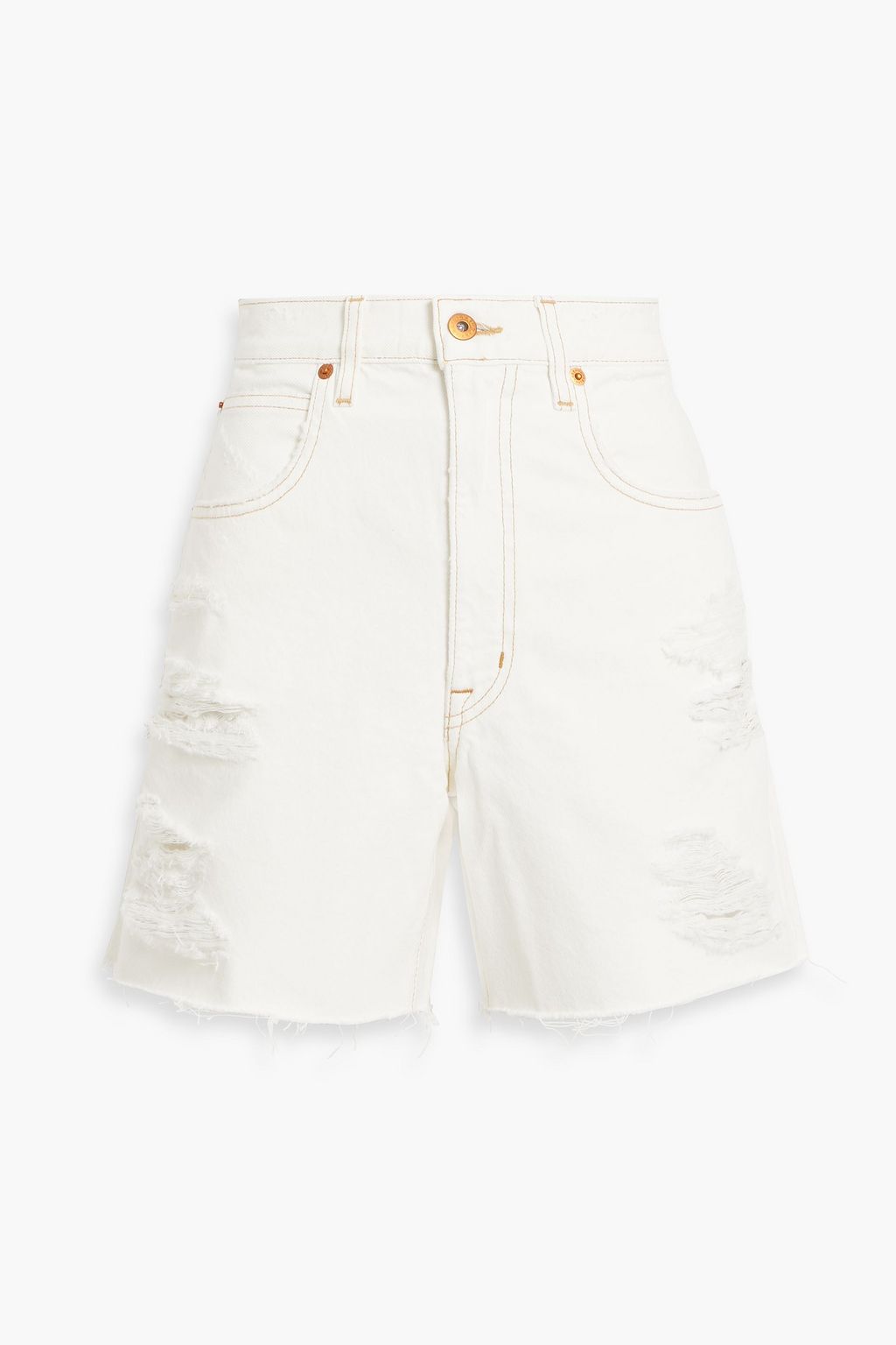 SLVRLAKE Dakota Faded Denim Shorts, Ivory