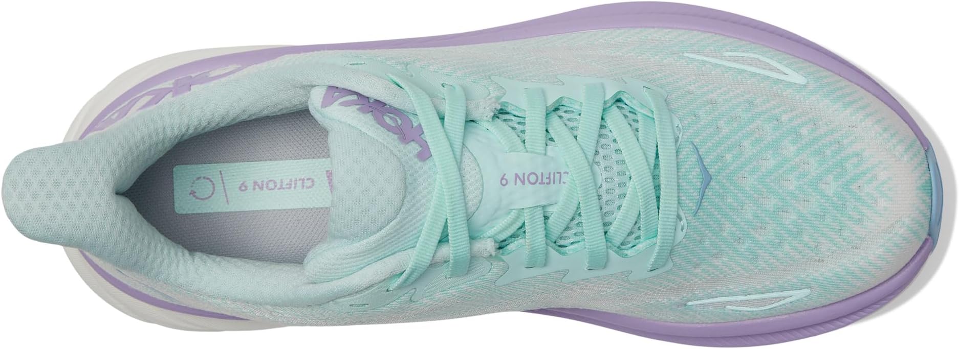 Clifton 9 Hoka Sneakers in Sunlit Ocean/Lilac Mist